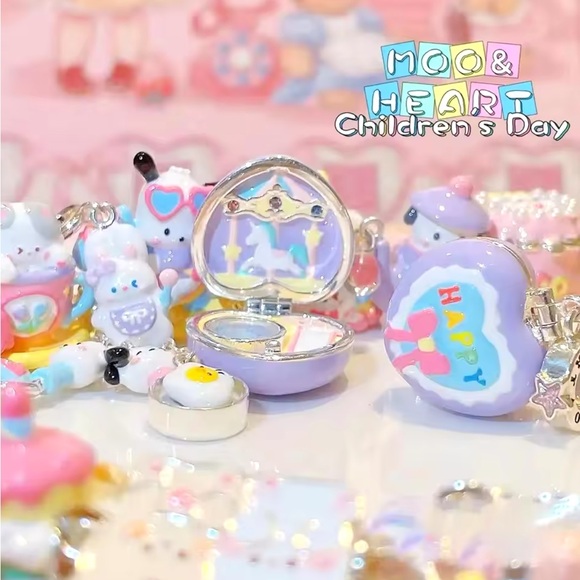 NEW 925 Sterling Silver Enamel Polly Pocket Locket Happy Pendant Charm Necklace - Picture 4 of 5